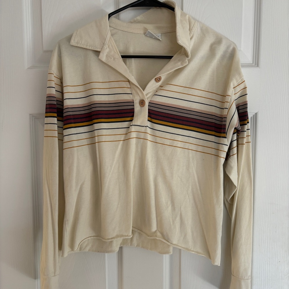 Cropped 70’s collared long sleeve shirt